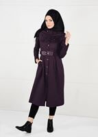 Tesettür giyim MÜRDÜM KEMER DETAYLI TRENÇKOT 1954
