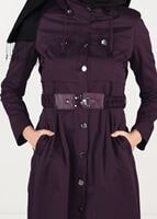 Tesettür giyim MÜRDÜM KEMER DETAYLI TRENÇKOT 1954