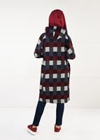 Tesettür giyim LACİVERT ÇOK RENKLİ KARELİ TRENÇKOT 5451