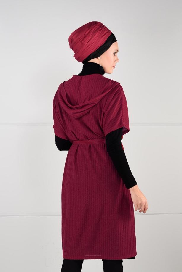 Tesettür giyim  YARASA KOL FİTİLLİ HIRKA 71251  - TRENDTESETTÜR