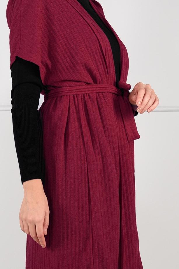 Tesettür giyim  YARASA KOL FİTİLLİ HIRKA 71251  - TRENDTESETTÜR