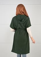 Tesettür giyim HAKİ YARASA KOL FİTİLLİ HIRKA 71251 
