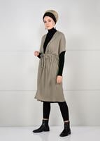 Tesettür giyim VİZON YARASA KOL FİTİLLİ HIRKA 71251 