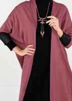 Tesettür giyim KAHVE SIRTI BASKILI TRİKO HIRKA 78441