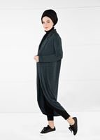 Tesettür giyim GRİ YAKASI ŞERİTLİ HIRKA 90651