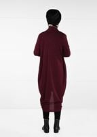 Tesettür giyim BORDO YAKASI ŞERİTLİ HIRKA 90651