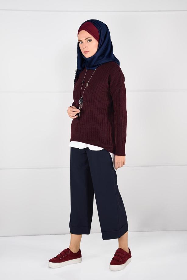 Vêtements hijab  CREW-NECK KNIT SWEATER 3091 - TRENDTESETTÜR