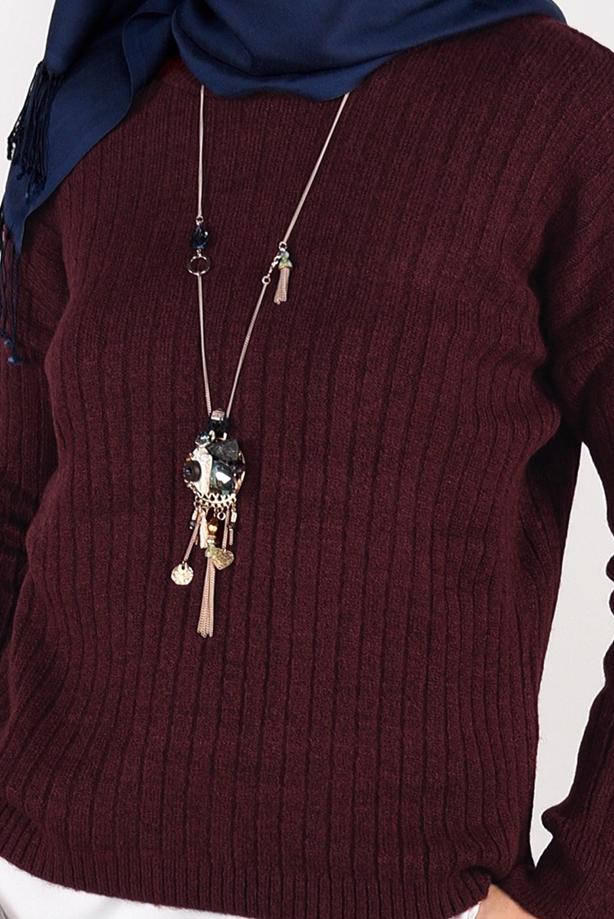 Vêtements hijab  CREW-NECK KNIT SWEATER 3091 - TRENDTESETTÜR