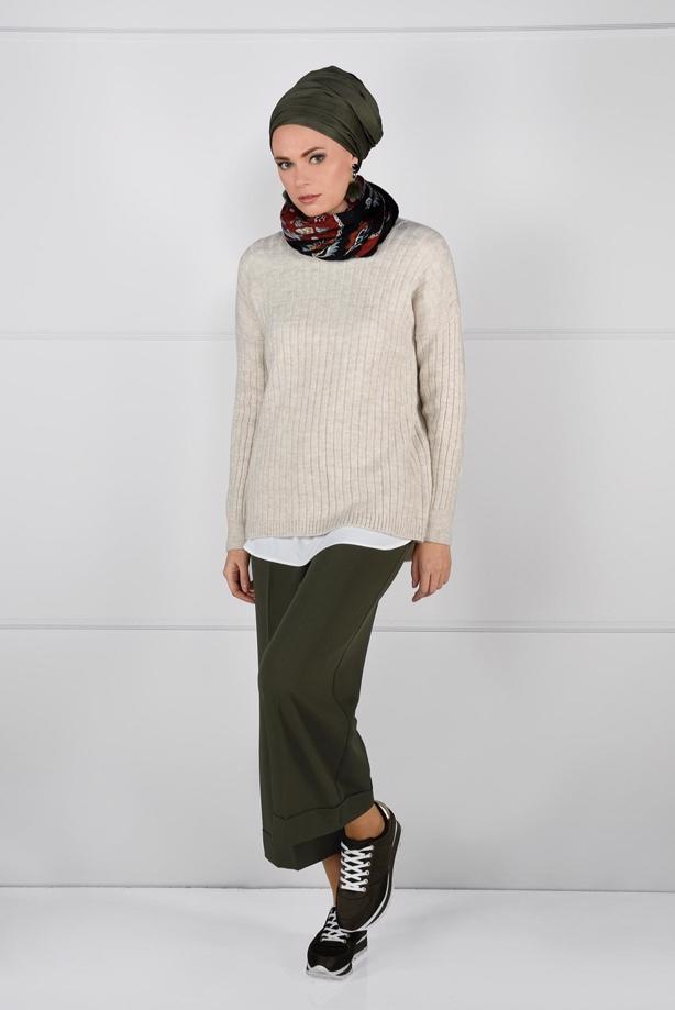 Vêtements hijab  CREW-NECK KNIT SWEATER 3091 - TRENDTESETTÜR