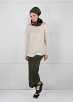 Vêtements hijab BEIGE PULL EN TRICOT À COL ROND 3091