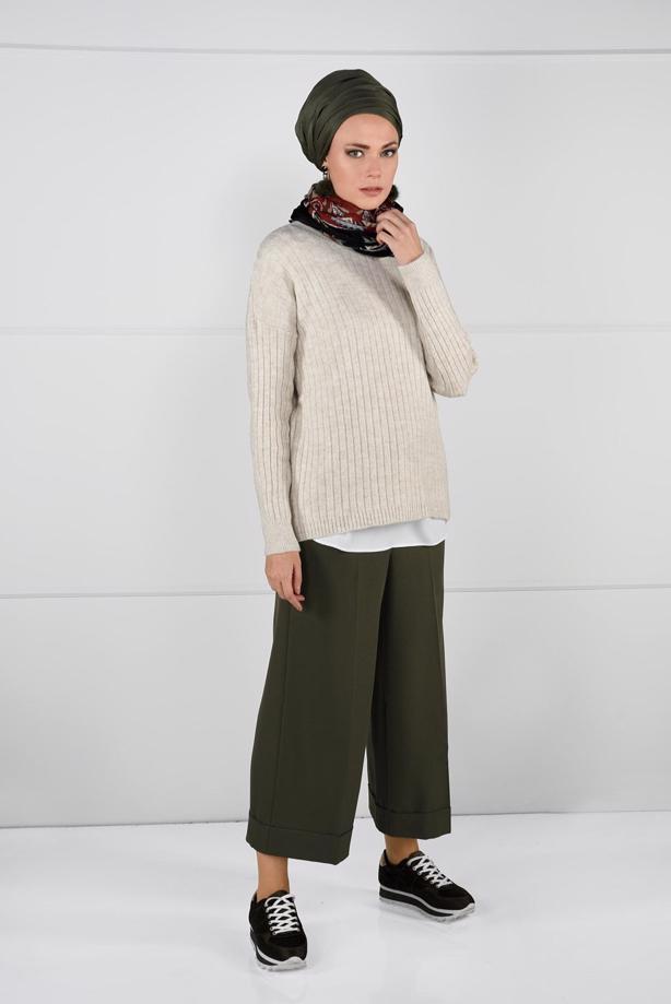 Vêtements hijab  CREW-NECK KNIT SWEATER 3091 - TRENDTESETTÜR