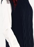 Tesettür giyim LACİVERT YANLARI YIRTMAÇLI TRİKO SÜVETER 6907 