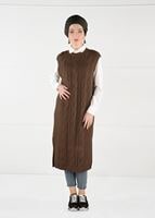 Tesettür giyim TABA YANLARI YIRTMAÇLI TRİKO SÜVETER 6907 