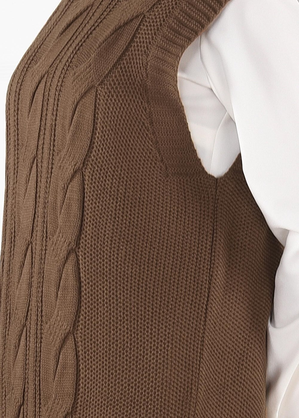 Tesettür giyim TABA YANLARI YIRTMAÇLI TRİKO SÜVETER 6907 