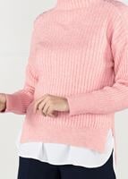 Tesettür giyim PUDRA BALIKÇI YAKA FİTİLLİ KAZAK 7091 