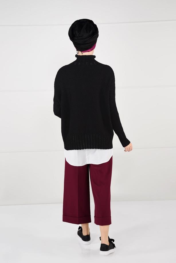 Vêtements hijab  MOCK-NECK OVERSIZE KNIT SWEATER 9101 - TRENDTESETTÜR