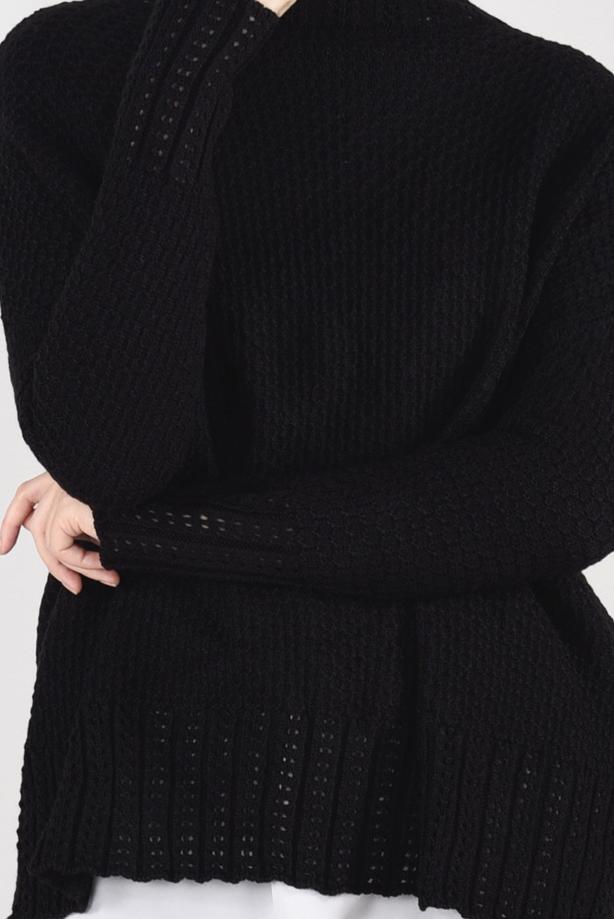 Vêtements hijab  MOCK-NECK OVERSIZE KNIT SWEATER 9101 - TRENDTESETTÜR