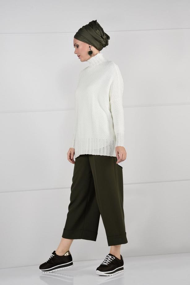 Vêtements hijab  MOCK-NECK OVERSIZE KNIT SWEATER 9101 - TRENDTESETTÜR