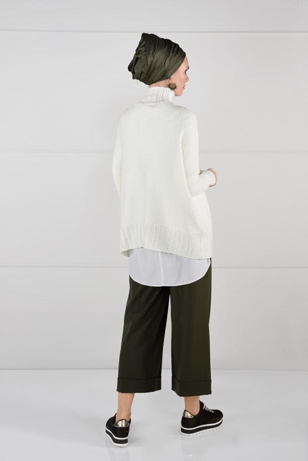 Vêtements hijab  MOCK-NECK OVERSIZE KNIT SWEATER 9101 - TRENDTESETTÜR
