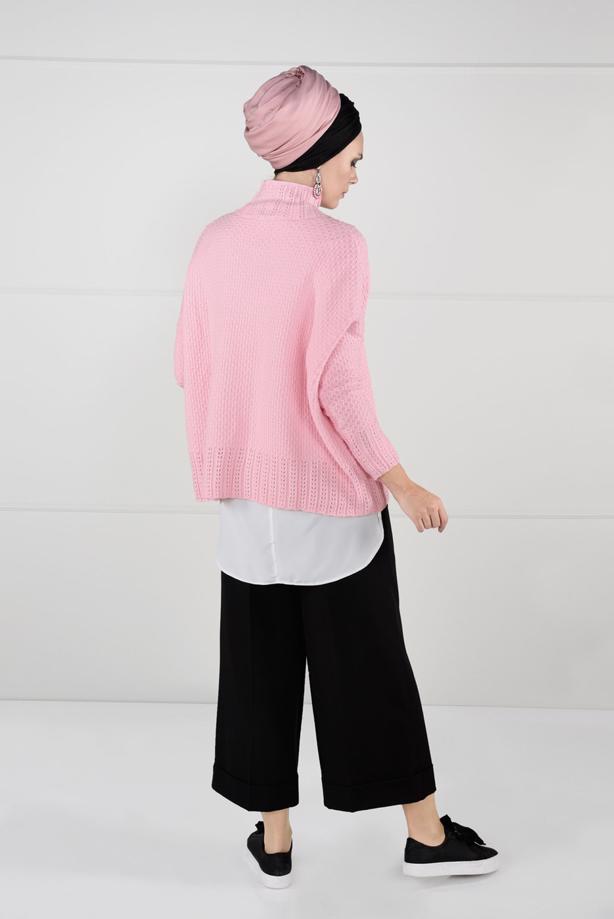 Vêtements hijab  MOCK-NECK OVERSIZE KNIT SWEATER 9101 - TRENDTESETTÜR