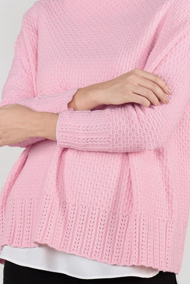 Vêtements hijab  MOCK-NECK OVERSIZE KNIT SWEATER 9101 - TRENDTESETTÜR