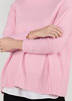 Hijab clothing PINK MOCK-NECK OVERSIZE KNIT SWEATER 9101