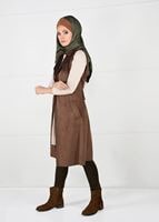 Tesettür giyim TABA KUŞAKLI SÜET SALAŞ YELEK 04941