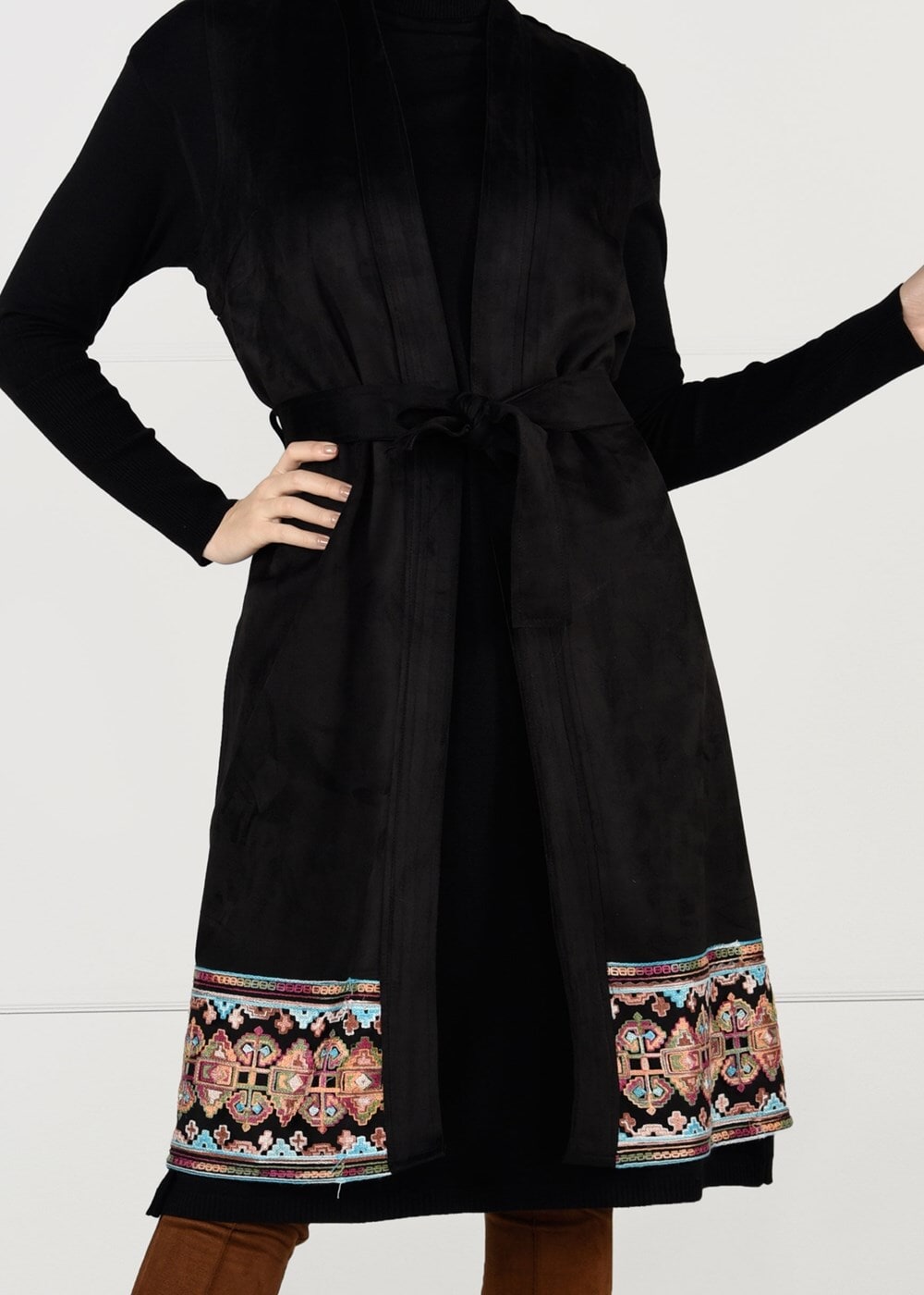 Tesettür giyim SİYAH GÜPÜRLÜ YELEK 40151