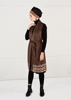 Tesettür giyim KAHVE GÜPÜRLÜ YELEK 40151