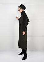 Tesettür giyim HAKİ KAPÜŞONLU TRİKO YELEK 55141