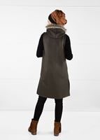 Tesettür giyim HAKİ PELUŞ DETAYLI YIRTMAÇLI SÜET YELEK 94451