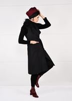 Tesettür giyim SİYAH KÜRKLÜ KUŞAKLI YELEK 0748