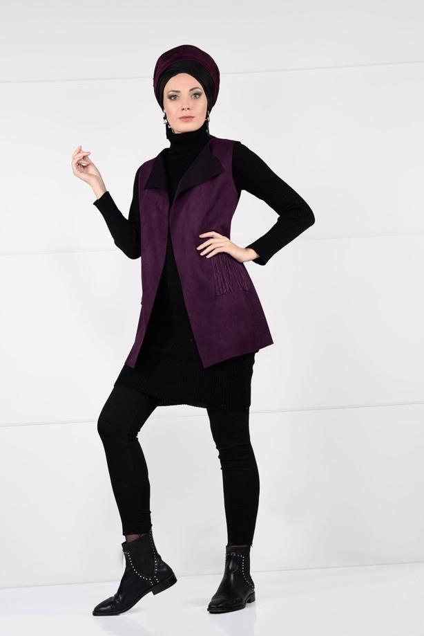 Vêtements hijab  FRINGED SUEDE VEST 1758  - TRENDTESETTÜR
