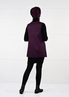 Vêtements hijab ROUGE BORDEAUX GILET EN DAIM À FRANGES 1758 