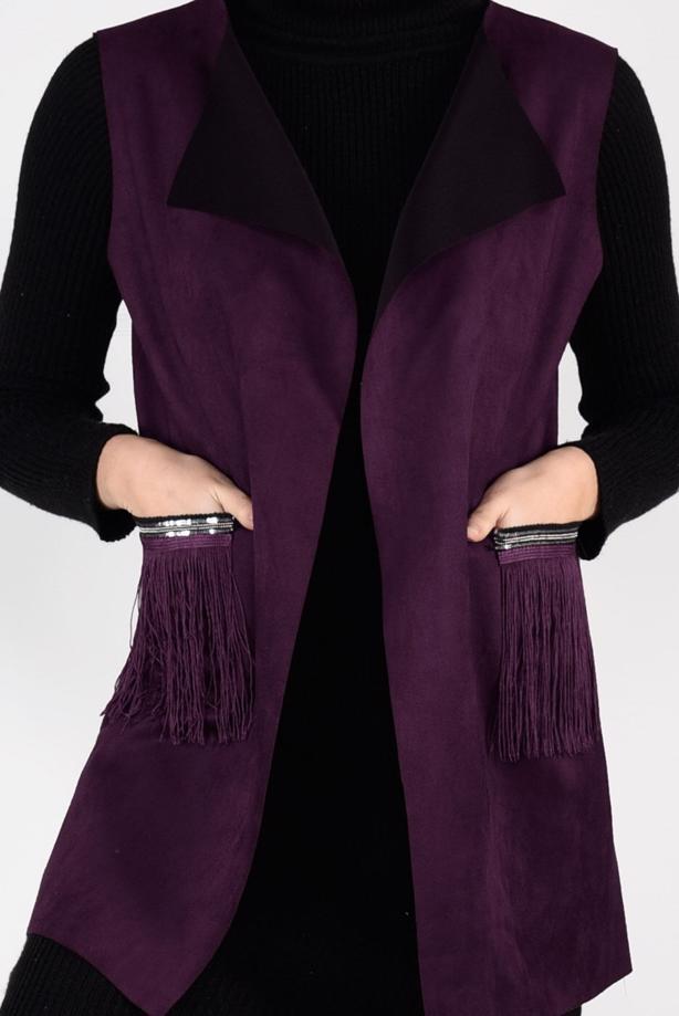 Vêtements hijab  FRINGED SUEDE VEST 1758  - TRENDTESETTÜR