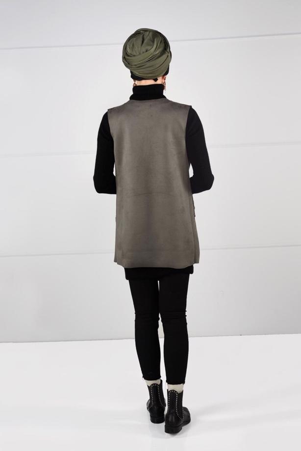 Hijab clothing  FRINGED SUEDE VEST 1758  - TRENDTESETTÜR