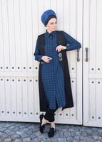 Hijab clothing BLACK LYCRA SUEDE VEST 2390 