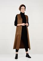 Hijab clothing BROWN LYCRA SUEDE VEST 2390 