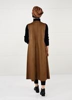 Hijab clothing BROWN LYCRA SUEDE VEST 2390 