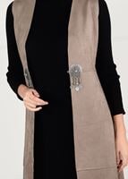 Vêtements hijab TABA GILET EN DAIM 2390