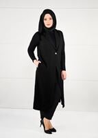 Hijab clothing BLACK BUTTONED VEST 2641 