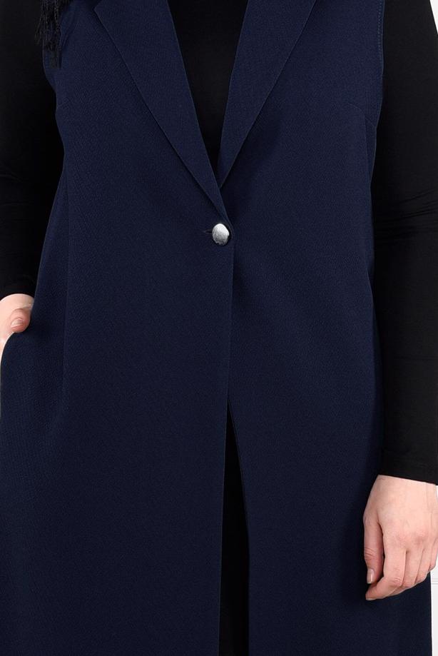 Hijab clothing NAVY BLUE BUTTONED VEST 2641  - TRENDTESETTÜR
