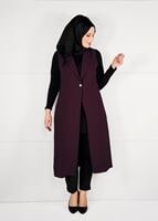 Vêtements hijab ROUGE BORDEAUX GILET À BOUTONNÉ 2641