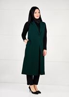 Hijab clothing GREEN BUTTONED VEST 2641 