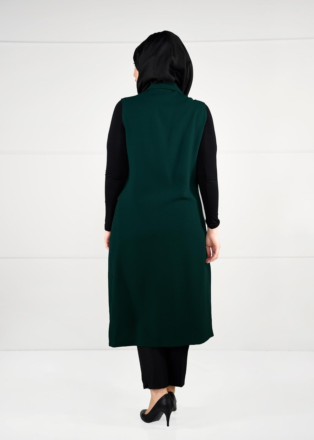 Hijab clothing GREEN BUTTONED VEST 2641 