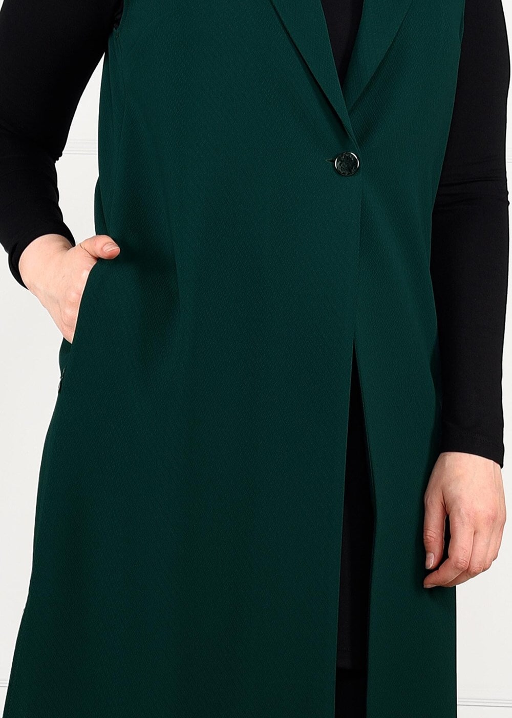 Hijab clothing GREEN BUTTONED VEST 2641 