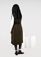 Tesettür giyim HAKİ DESENLİ KUŞAKLI YELEK 4051 