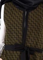 Tesettür giyim HAKİ DESENLİ KUŞAKLI YELEK 4051 