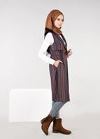 Hijab clothing NAVY BLUE STRIPPED ELASTIC-WAIST VEST 4069