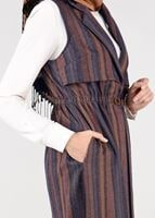 Hijab clothing NAVY BLUE STRIPPED ELASTIC-WAIST VEST 4069